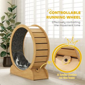 PawHut Cat Exercise Wheel – 39.4" Large Running Wheel for Indoor Cats