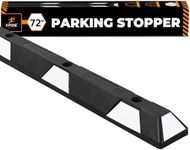 Xpose Safety Parking Stopper for Garage - 72" Heavy Duty Rubber Car, Bumper Stop for Floor, White Reflective Strips, Removable Driveway, Ramp Wheel Block for Cars Full Pallet of 50