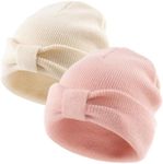 FURTALK Baby Beanie Winter Hat Knitted Warm Hat with Cute Bow Infant Toddler Cuffed Beanies