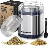 Hermolante Herb Grinder Spice Grinder, 200 w Herb Grinder with Stainless Steel Blade and Cleaning Brush, Compact Size Electric Grinder for Herbs and Spices -5.11in(Stainless Steel)