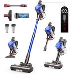 Cordless Vacuum Cleaner 45Kpa/550W, 60Mins Stick Vacuum Cleaner Self-standing Upright Vacuum with Wall Mount Charging, Scented Card, for Furniture/Carpet/Pet Hair/Hard Floor