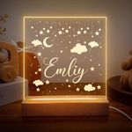 Wucidici Custom Name Night Light Personalized Baby Night Light with Stars Individual Bedroom Light Kids Birthday Gift