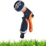 Leafly Garden Hose Nozzle Heavy Duty Hose Spray Gun 8 Way High Pressure Hand Sprayer Spray Nozzle for Watering Lawn Car Washing Pet Bathing Sidewalk Cleaning (8STAR)