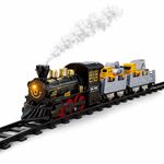 Toyshine Classic Electric Train with Spray Function | Steam Mist Train with Light & Music | Track Set with Cargo Wagons & Vehicles | Realistic Railway Toy Set for Kids 3+