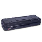 Crossrock 4/4 Full Size Violin - ABS Hard Shell Case, Interior Compartment, With Zippered & Coded Lock, Black (CRA421VFBK)