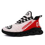 Custom Baseball Shoes Personalised Mens Womens Road Running Sneakers Lightweight Casual Trainers Stripe Walking Footwear