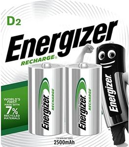 Energizer Recharge 2500mAh D Batteries - 2 Pack