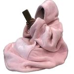 C Hello Cloud Oversized Hoodie Blanket, Wearable Blanket sweatshirt, Ultra Soft Sherpa Fleece Comfy Snuggle Hoodie, Gaint Fluffy Jumper One Size Fits All Women Adults Men (Pink)