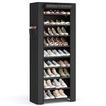 SONGMICS 10-Tier Shoe Rack, 22.8 x 11 x 63 Inches, Holds up to 25 Pairs, Black URXJ10H