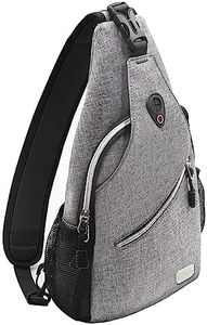 MOSISO Sling Backpack, Polyester Multipurpose Crossbody Shoulder Bag Travel Hiking Daypack, Gray