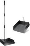 Yangbaga Long Handled Dust Pan - 39” Heavy Duty Stainless Steel Dustpan - Stand Up Design - Best Dustpans for Home/Lobby/Shop