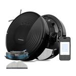 MILAGROW BlackCat23 Nano,2-in-1 Robotic Vacuum Cleaner with Mopping,2200 Pa Strong Suction,2600 mAh Battery Covers from 1600 Till Upto 2000 Sq. Ft. Area,App Enabled,Ideal for All Hard Floors & Carpets