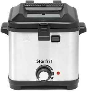 Starfrit 1.5L Compact Electric Deep Fryer - Variable Temperature - Quick-Release Magnetic Cord - Large Viewing Window - 800W