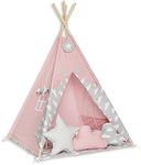 FUNwithMUM Teepee Tent For Children Tipi Indian Wigwam Home Garden Floor Mat and 3xPillows Included 150x100x100 Cotton