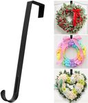 Wreath Door Hanger,12" Wreath Hangers for Front Door Décor,Easter Decorations,Ultra-thin Over the Door Hooks Organizer for Home,10lbs Metal Door Hanger,Welcome Sign for Front Door Christmas Halloween