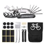 Professional Portable Bike Tool Kit, Puncture Repair Kit Contains 16-in-1 Multi-Function Tool, Bicycle Tyre Patch Kit, Ideal for Mountain & Road Bike