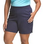 Just My Size Women's Plus Jersey Short,Navy,4X