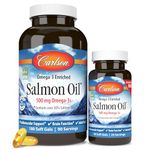 Carlson Laboratories Salmon Oil, 180 + 50 Softgels, 1000 Mg