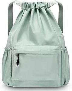 INONIX Large Capacity Folding Travel Drawstring Backpack Sports Gym Bag for Women Men Children Large Size with Zipper Bottle Pockets