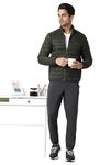 Van Heusen Men Athleisure Extra Warm Woven Jacket - 100% Nylon - High Neck, Zip Front, Sleeveless_80006_Military Green_S