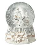 Snowman Snowglobe With Decorative Winter Village Base