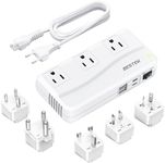 BESTEK 220V to 110V Converter, 300W AC Voltage Converter US to Europe with USB-C (PD20w), Step Down Power Converter for European Travel, (EU/UK/AU/JP/India/South Africa Universal Plug Adapter)