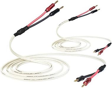 UCINNOVATE White Speaker Wire with Banana Plugs, 2 Pack 3m / 9.8FT OFC HiFi Speaker Cable with Banana Plugs, High-end 14 AWG Audio Cables with Gold-Plated Banana Plugs for Speakers Terminal Amp