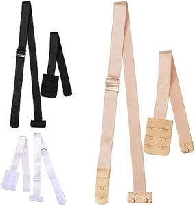 Lady Up Women's Low Back Bra Converter, Adjustable Backless Bra Strap Converter for Backless Dress Tank Tops, Bra Strap Extender Converter with 2 Hooks, 3 Pieces Black,White,Beige