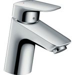 hansgrohe Logis - bathroom tap without waste, bathroom sink tap with spout height 70 mm, basin mixer tap water-saving (EcoSmart), chrome