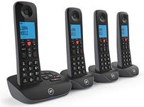 BT Essential Cordless Landline House Phone, Nuisance Call Blocker, Call Block button, Answer Machine, Quad Handset Pack