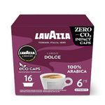 Lavazza, A Modo Mio Lungo Dolce, 96 Coffee Capsules, with Aromatic Notes of Dried Fruits, for a Sweet Espresso, 100% Arabica, Intensity 6/13, Medium Roasting, 6 Packs of 16 Compostable Coffee Pods