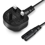 5M UK Figure 8 Power Lead BS1363 to IEC227 C7 2 PIN for TV,Printer,Monitor,Led,Camera Laptop Charger,Kettle Lead Power Cable for PS,Xbox,Samsung,Lg,Philips,Toshiba,Sony,Panasonic,Jvc,Canon,HP,Brother