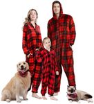 GARRULO Family Christmas Pajamas Matching Set,2023 One-Piece Flannel Buffalo Plaid Pjs, Women, Small