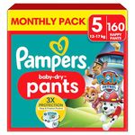 Pampers Baby-Dry Nappy Pants Paw Patrol Edition Size 5, 160 Nappies, 12kg-17kg, Monthly Pack, with Our 360° Pants Fit to Help Prevent Leaks