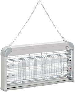 Outsunny Wall Hanging Bug Zapper, 30W Electric Fly Zapper Mosquito Killer, 60㎡ Coverage Insect Killer, Indoor Outdoor Use, Grey