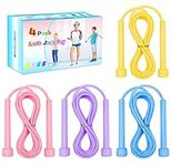 Jump Rope for Kids, 4 Pack Soft Durable PVC Kids Skipping Rope Adjustable Length Jumping Skip Ropes for Boys, Girls, Children, Students Outdoor Sport Exercise Fitness Weight Loss