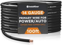 InstallGear 14 Gauge OFC Primary Remote Wire, 100-feet - Black | Speaker Cable for Car Speakers Stereos, Home Theater Speakers, Surround Sound, Radio, Automotive Wire, Outdoor | Speaker Wire 14 Gauge