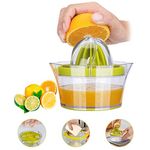 Citrus Lemon Orange Juicer, Manual Hand Squeezer with Built-in Measuring Cup and Grater 12OZ 4 in 1 Multi-function Manual Juicer with Multi-size Reamers, Ginger Garlic Cheese Grater Egg Yolk Separator (Green)