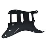 KAISH 11 Hole Metal Aluminum Anodized Modern Style ST/Strat HSS Pickguard Guitar Pick Guard Scratch Plate for USA/Mexico Stratocaster/Strat Black