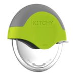 Kitchy Pizza Cutter Wheel - No Effort Pizza Slicer with Protective Blade Guard and Ergonomic Handle - Super Sharp and Dishwasher Safe (Green)