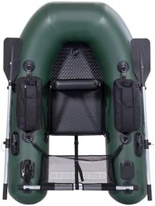 FRM BOARDS Inflatable Boat Belly Boat Fishing Float Tube with Storage Pockets, Adjustable Straps, Fishing Rod Holder & Fish Ruler, Loading Capacity 400lbs (Army Green)