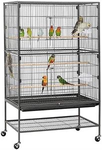 Yaheetech 52-inch Wrought Steel Standing Large Flight King Bird Cage for Cockatiels African Grey Quaker Amazon Sun Parakeets Green Cheek Conures Pigeons Parrot Bird Cage Birdcage with Stand