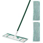 Libman Wet & Dry Microfiber Mop Kit Plus Refills | Dust Mop for Hardwood Floors | Wall Mop | Mops for Floor Cleaning | 3 Total Microfiber Mop Pads Included | 1 Handle & Base,Green/White