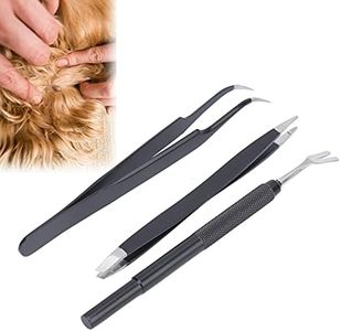 Tick Remover Kit, Stainless Steel Tick Remover + Tweezers for Pets Dog, Cat and Humans, Tick Remover Tool Set Flea Tweezers High Hardness Waterproof for Tick Remover