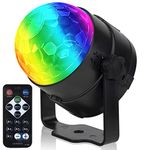 Disco Lights, 360°Rotation Sound Activated Disco Ball Lights with 4M/13ft USB Power Cable, 3W RGB Party Lights with Remote Control for Kids Birthday Dance