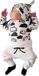 Boys Clothing Sets, SHOBDW Newborn Baby Girls Striped Letter Print Long Sleeve Tops + Pants + Hat Casual Autumnal Clothes (3-6 Months, Infant-White)