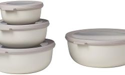 Mepal – Multi Bowl Cirqula 3-Piece Set – Food Storage Container with Lid - Suitable as Airtight Storage Box for Fridge & Freezer, Microwave Container & Servable Dish - 500, 1000, 2000ml - Nordic Denim