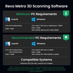 Revopoint MetroX 3D Scanner – 0.01mm Precision, Blue Laser, 4 Modes