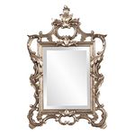 Howard Elliott Collection 84012 Andrews Scroll Mirror, Champagne with Silver Leaf