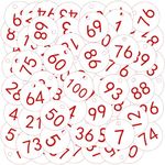 OFFCUP Plastic Number, 100pcs Engraved Numbered Tags, Plastic Number Tags ID Number Tags Discs Number Tags Table Numbers for Hotel Mailbox Gym School Office (1-100 White)